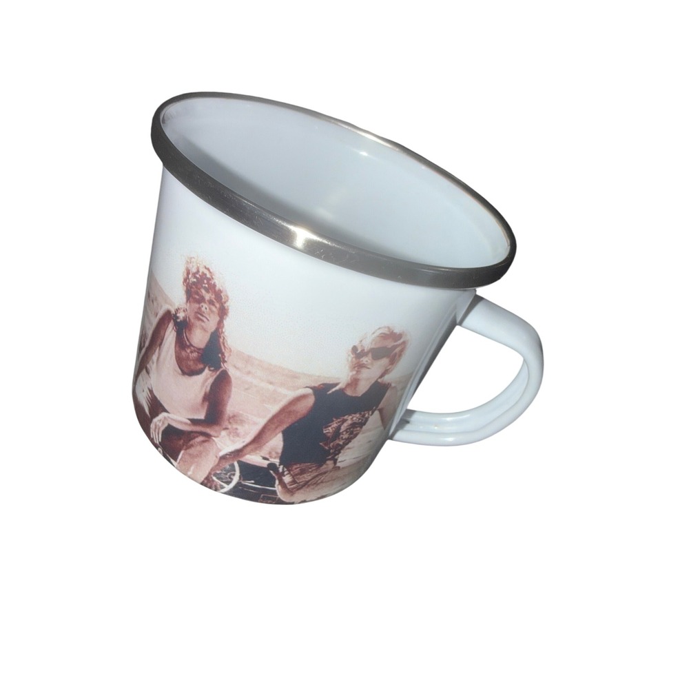 Crooked Halo Thelma and Louise Enamel Campfire Mug White Sepia Retro 90s Movie
